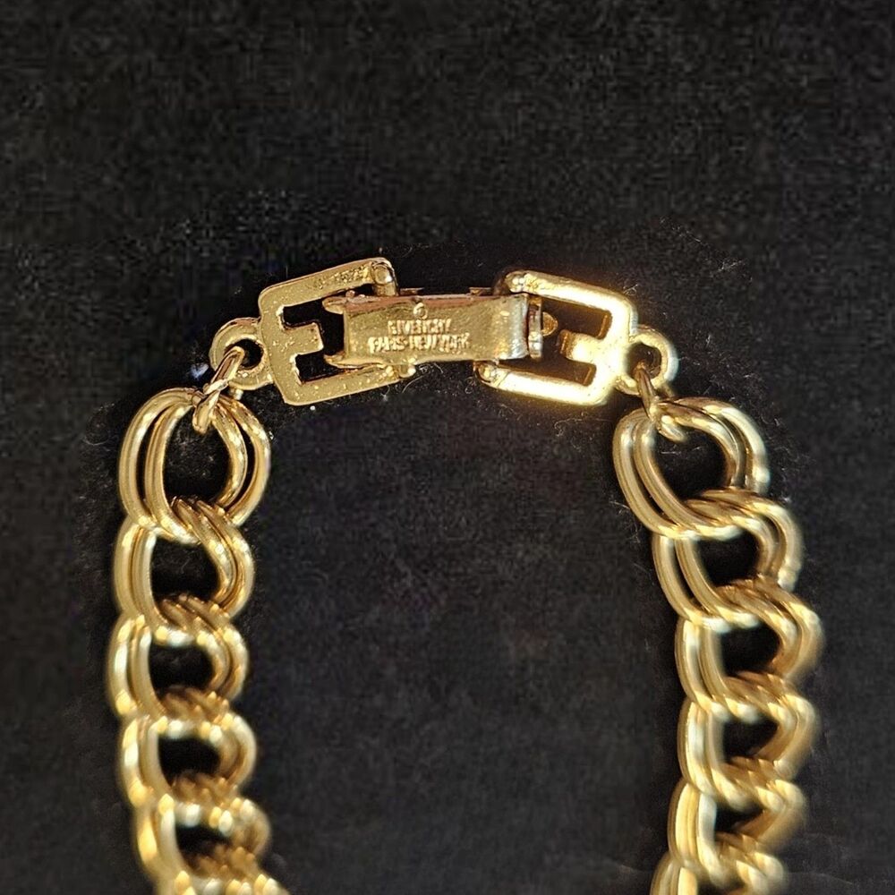 Givenchy Gold Chainlink Statement Bracelet W/ G C… - image 5